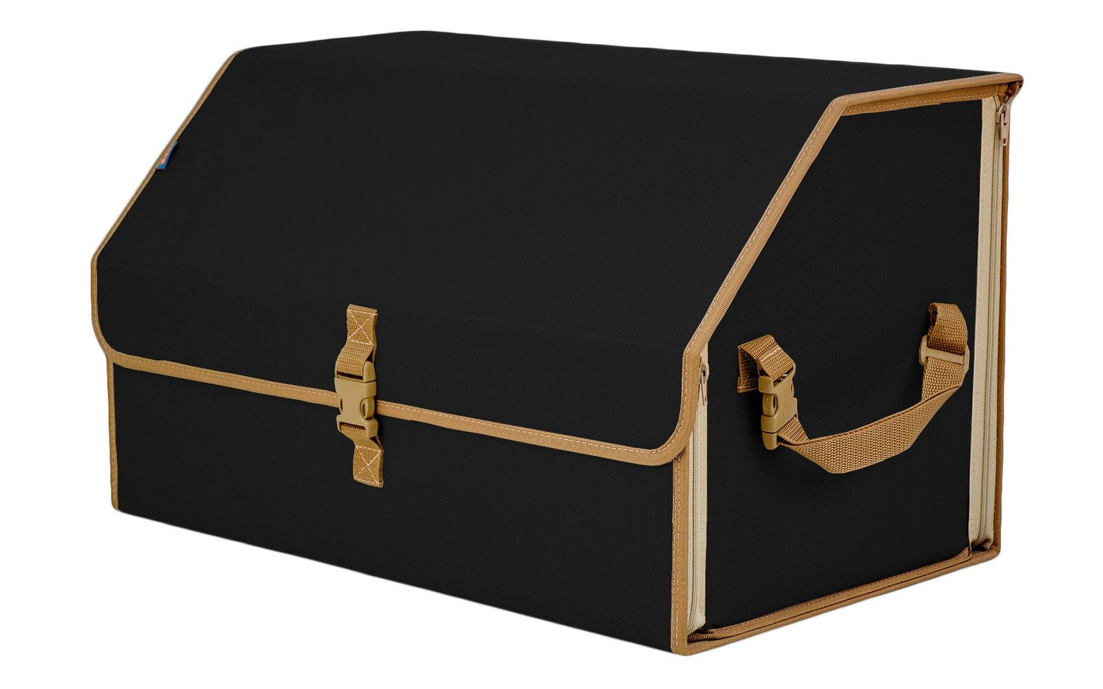 Органайзер-саквояж в багажник "Союз" (размер XL). Цвет: черный с бежевой окантовкой.