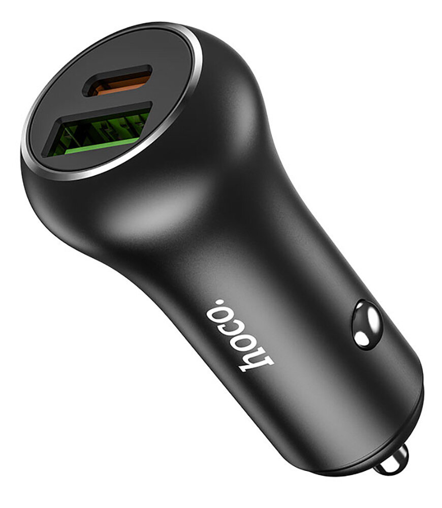 Автомобильное зарядное устройство Hoco Z38 Resolute PD20W+QC3.0 car charger black