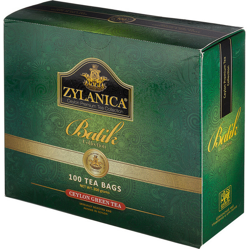 Чай Zylanica Batik Design зеленый, 100 пакx2гр/уп - фотография № 1