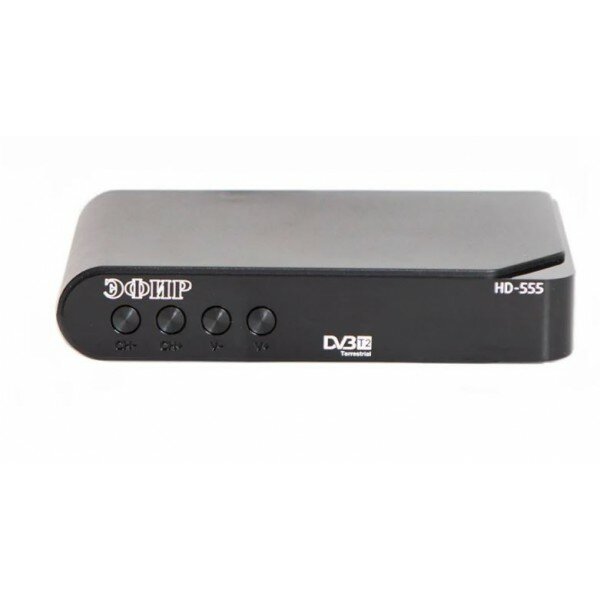 Ресивер эфирный цифровой DVB-T2 HD HD-555 пластик дисплей Эфир