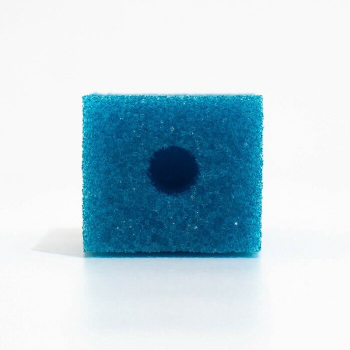 Губка прямоугольная для фильтра № 1, крупнопористая, 4 х 4,5 х 11 см, синяя - фотография № 4