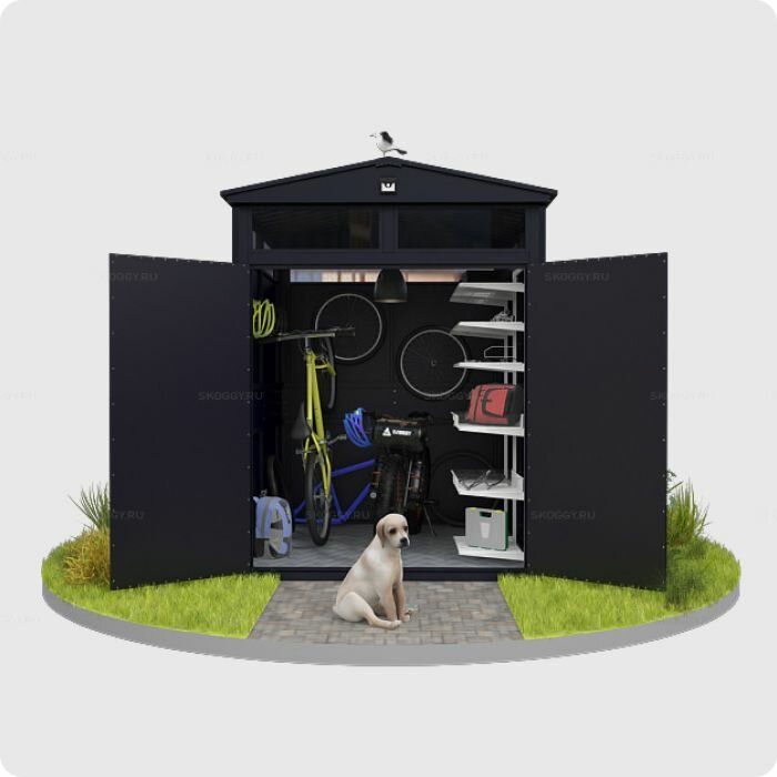 Контейнер хранения Люксовый SKOGGY Mini, с двухскатной крышей, двумя створками и металлическим полом - фотография № 2