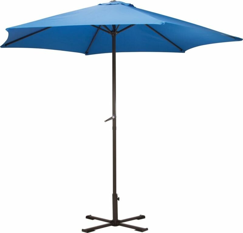 Зонт садовый Ecos GU-03 диаметр 270 см (синий) с крестообразным основанием (с подставкой) (штанга 38 мм)