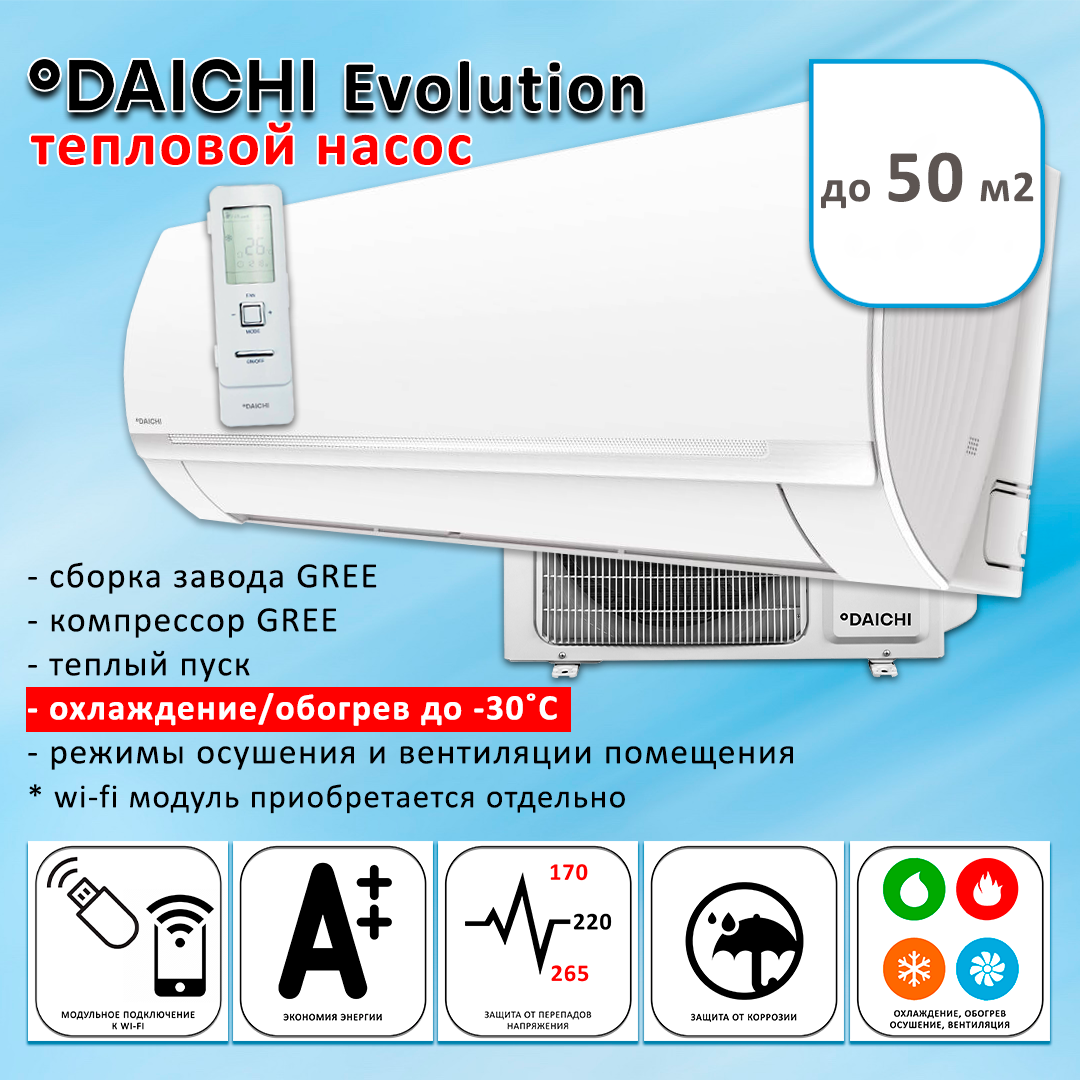 DAICHI Тепловой насос Evolution Inverter EVO50AVQS1R/EVO50FVS1R