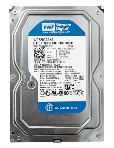 Жесткий диск Western Digital WD Blue 320 ГБ WD3200AAKS