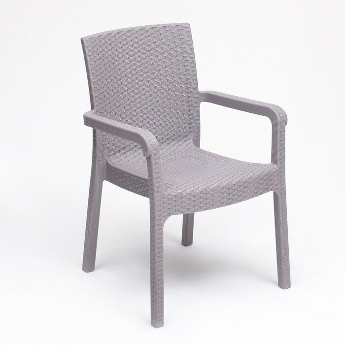 Кресло садовое "Ротанг" 57 х 57 х 87 см, серый - фотография № 1