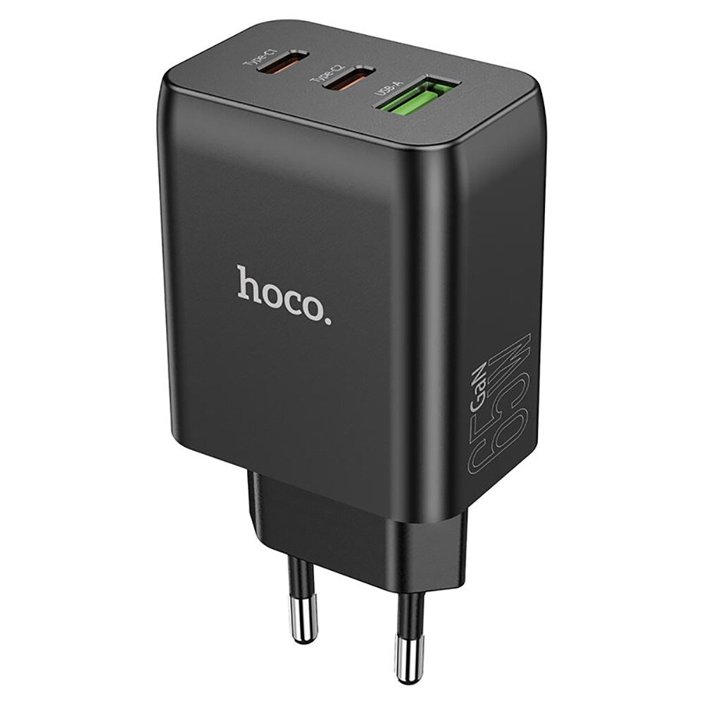 Зарядное устройство Hoco N18 (2xUSB Type-C, USB), чёрный