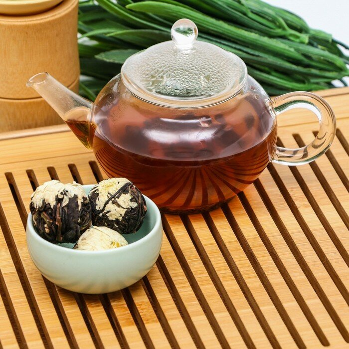 Джекичай Китайский связанный зеленый чай, 50 г, хризантема - фотография № 7