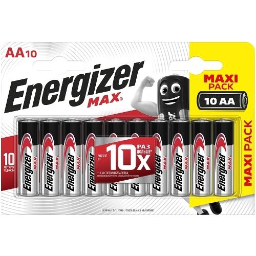 Батарейка AA щелочная Energizer LR06-10BL MAX в блистере 10шт.