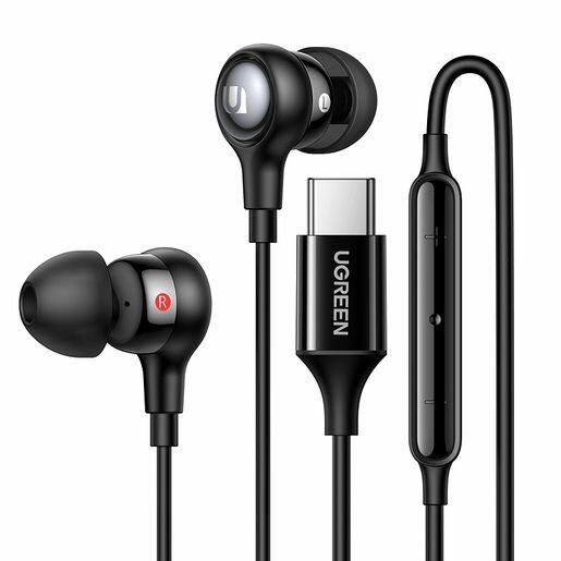 Наушники проводные UGREEN EP103 (30638) In-Ear Earphones with Type-C Connector. Цвет: черный