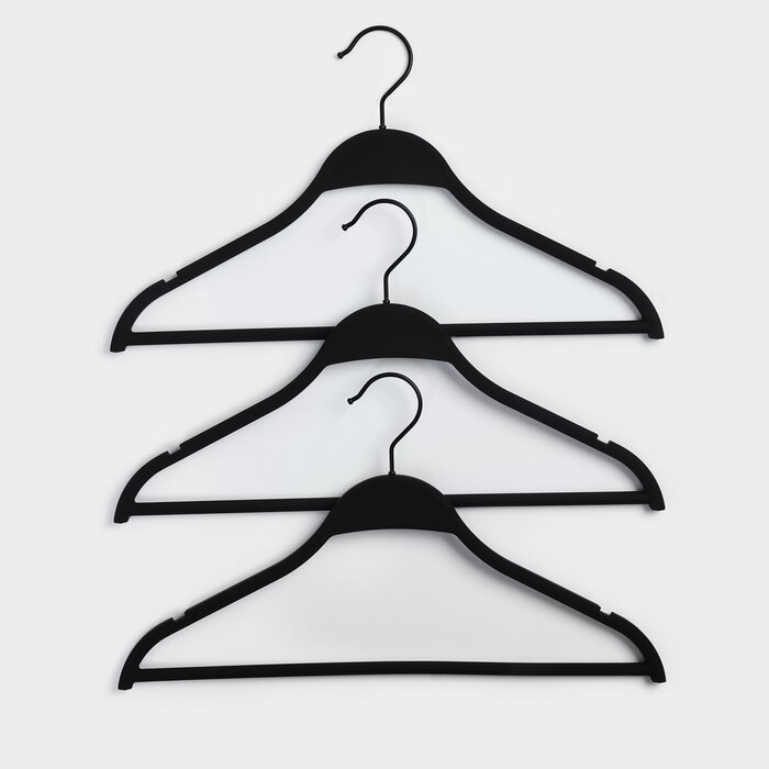 фото LaDо́m Плечики - вешалка с перекладиной LaDо́m Soft-touch 40,5×23,5×1 см, 3 шт