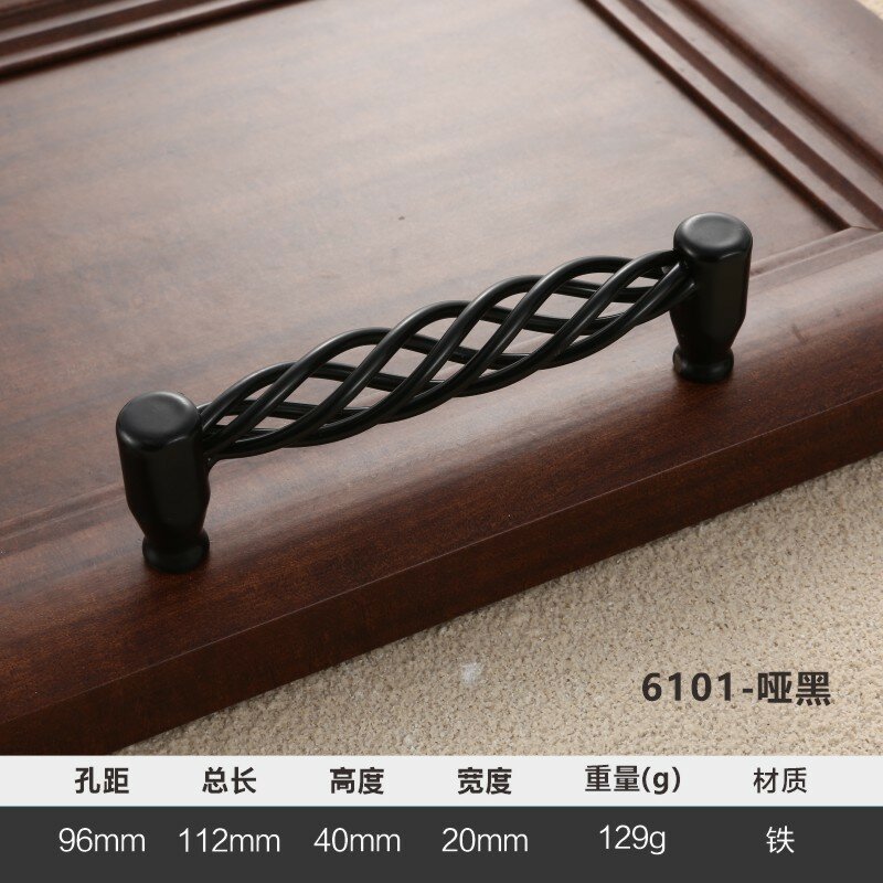 фото Ручка для шкафа Okali, из цинкового сплава, удлиненная, черная,