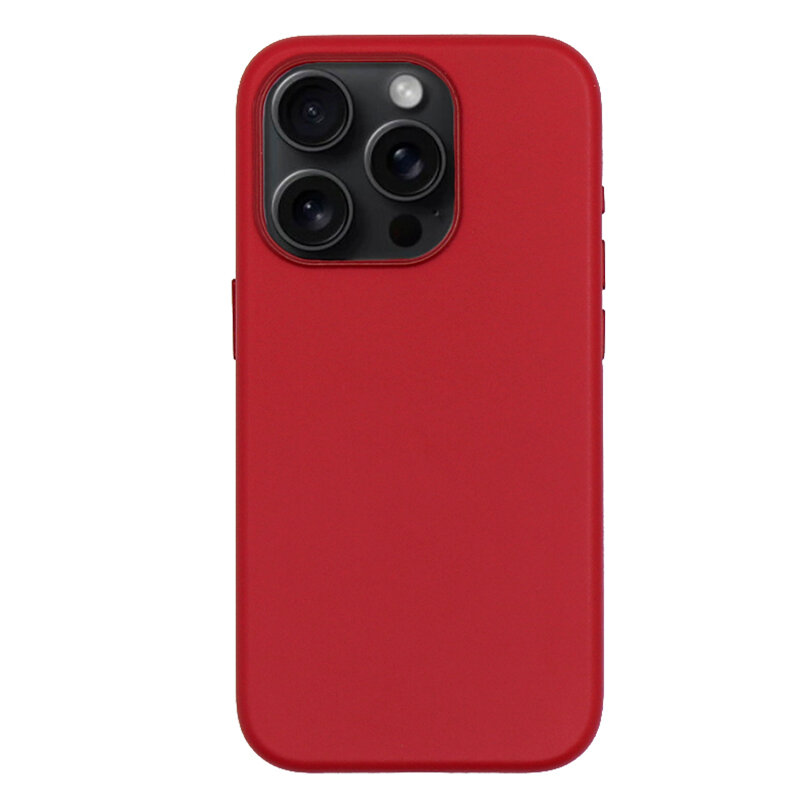 Чехол-накладка для iPhone 15 Pro, экокожа, магнитный (MagSafe), без лого, X-CASE, красный