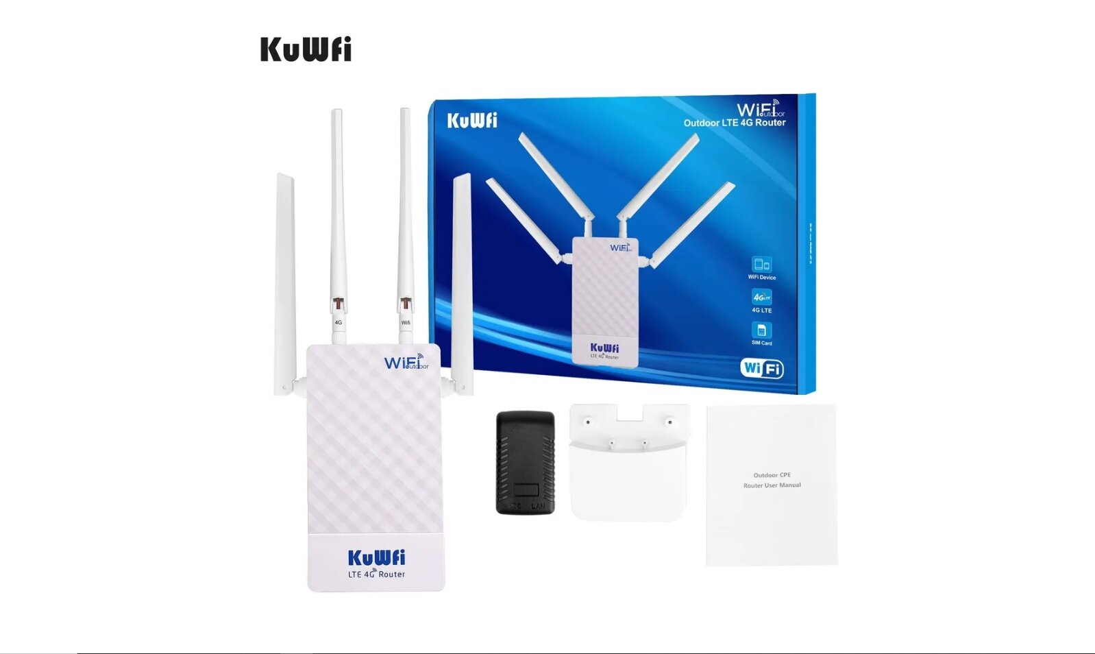 Мощный прошитый LTE 4G 3G WIFI уличный роутер модем KUWHI CPF905-CF5 под любую симарт прошивка