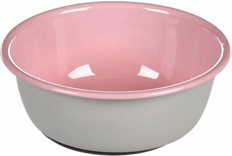 ​Миска стальная для кошки Flamingo ​NELL, 250 мл/ 10,7 см, розовая