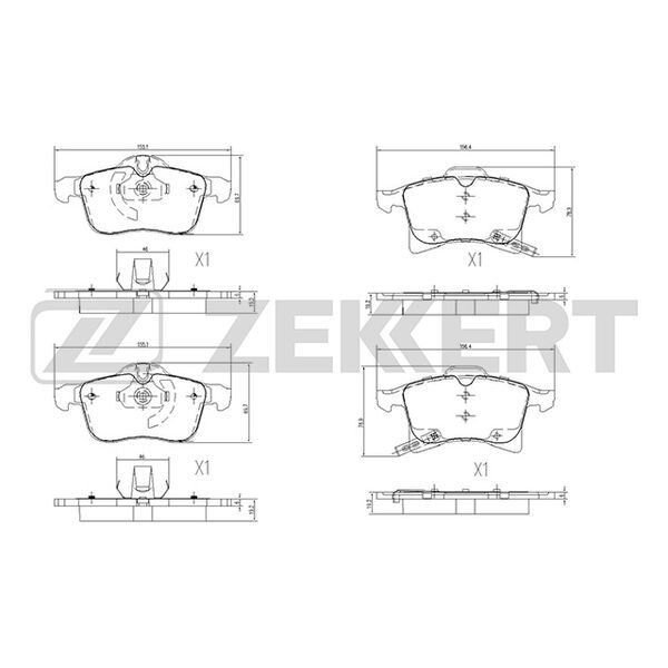 Комплект тормозных колодок, дисковый тормоз, ZEKKERT BS-2368 (1 шт.)