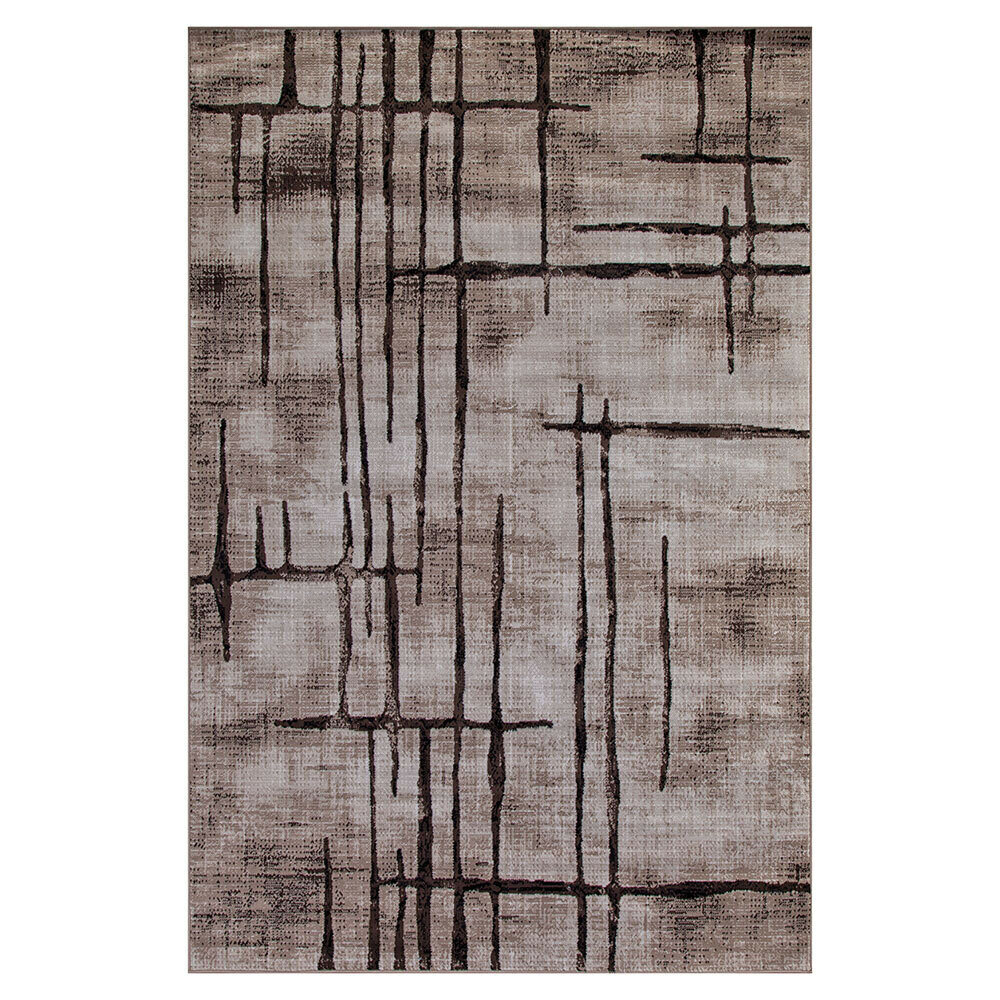 фото Ковер 0,6х1,1 м прямоугольный Sierra D717 коричнево-бежевый