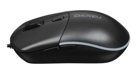 Мышь проводная Dareu LM121 Black (черный), DPI 800/1600/2400/6400, подсветка RGB, размер 116x35x60мм, 1,8м - фото №3