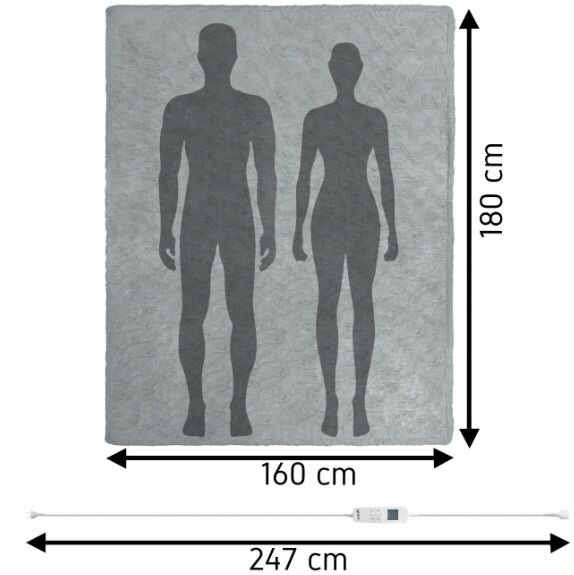 Электрическое одеяло с подогревом Yoer Bero 180x160 с таймером серое - фотография № 14