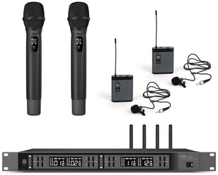 FBW A4-22MIX1 четырёхканальная радиосистема, A140R+2xA100BT+2x101HT, 512-562МГц, FM-модуляция, 2/10/30мВт, 3 уровня Squelch, индикация батареи, 50Гц-1