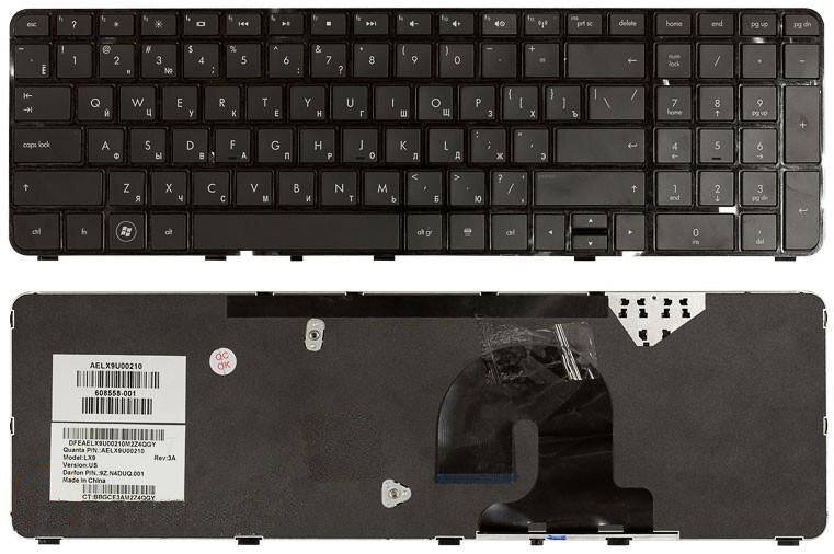 Клавиатура для HP Pavilion dv7-4176sf черная c рамкой