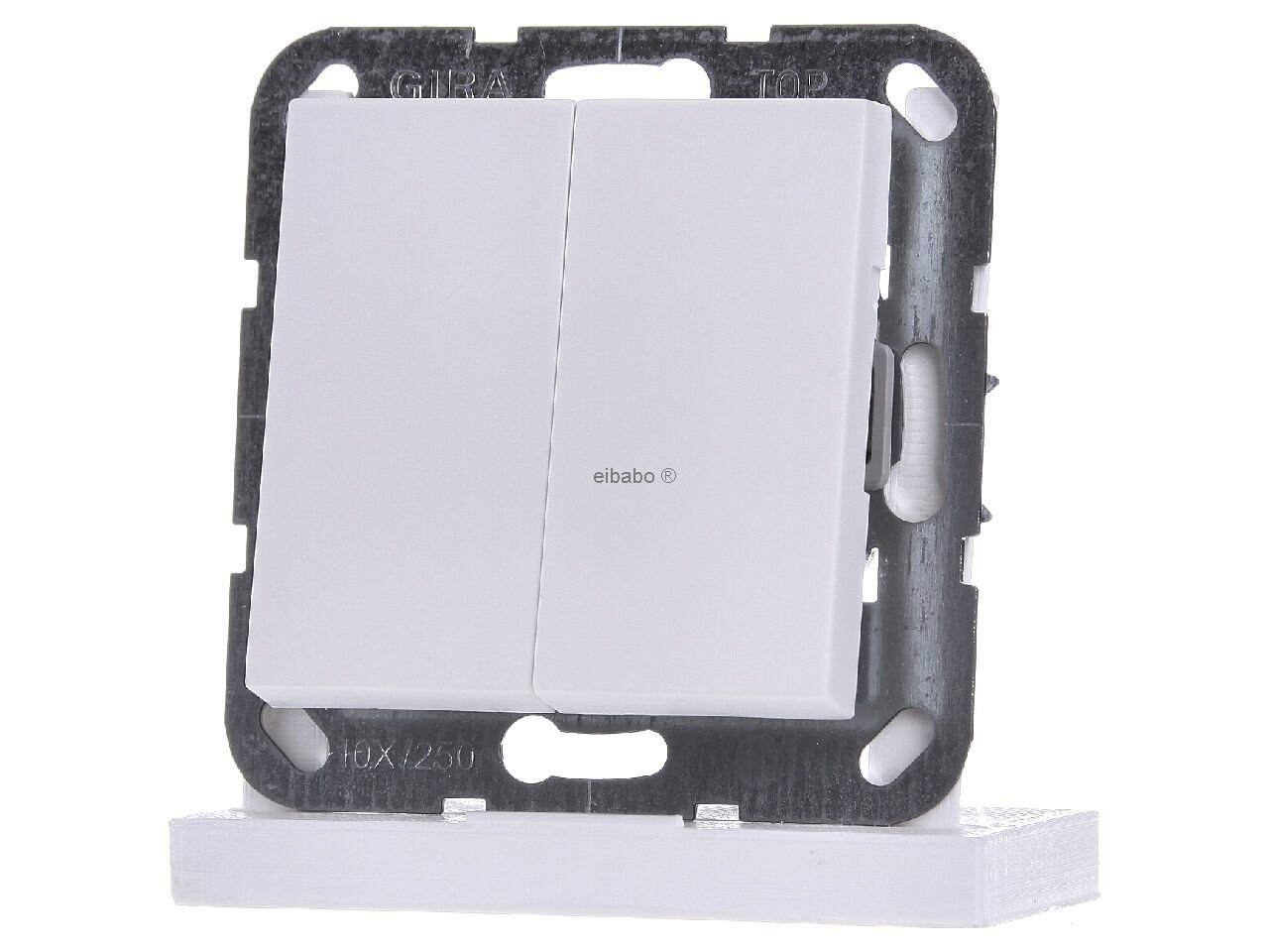 System55 012527 Выключатель двухклавишный (10 А, под рамку, скрытая установка, белый матовый) Gira - фото №1