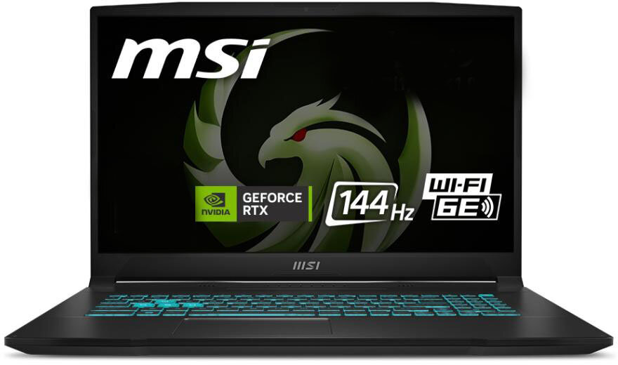 MSI Ноутбук MSI Bravo 17 C7VE-064XRU 9S7-17LN11-064 (Ryzen 5 7535HS-3.30ГГц, 16ГБ, 512ГБ SSD, 6ГБ GFRTX4050, 1Гбит LAN, WiFi, BT, WebCam, 17.3 1920x1080 IPS, без ОС), черный