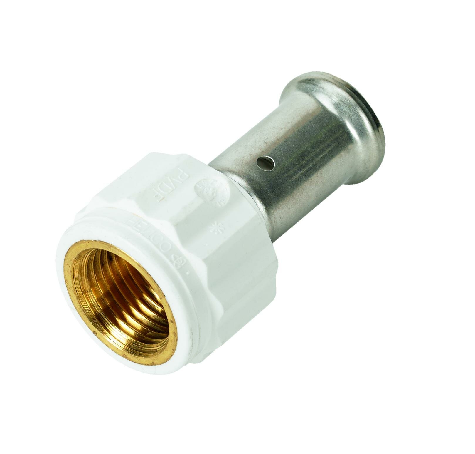 фото HENCO Переходник ВР, ПВДФ пресс (белая), 20x1/2"