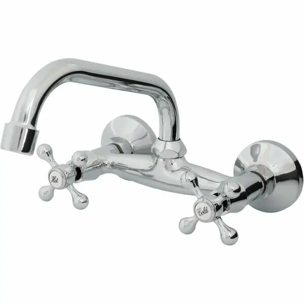 фото Смеситель для раковины Divino D4765 настенный двухвентильный цвет хром