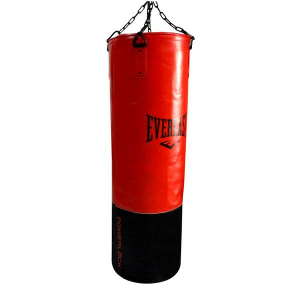 Боксерский мешок Everlast Powerlock Pro (123x38см, 45кг) красный, с цепью