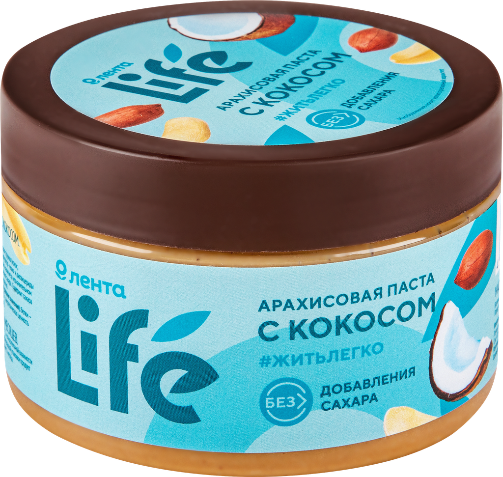 Паста арахисовая лента LIFE с кокосом, 250г