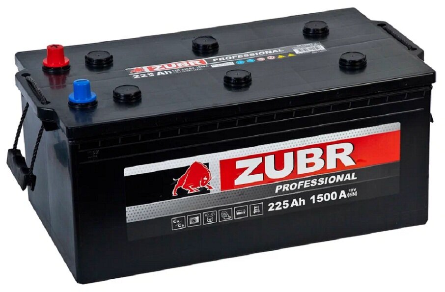Аккумулятор автомобильный Zubr Professional 230 А/ч 1500 А прям. пол. (3) Евро авто (518х276х242) ZD05230S115ZU3X