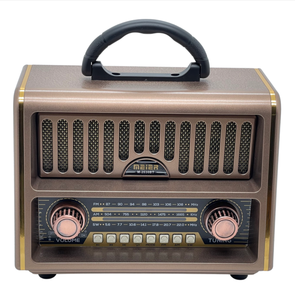 Радиоприемник Meier M-2030BT+MP3 плеер +BT RETRO (золотистый)