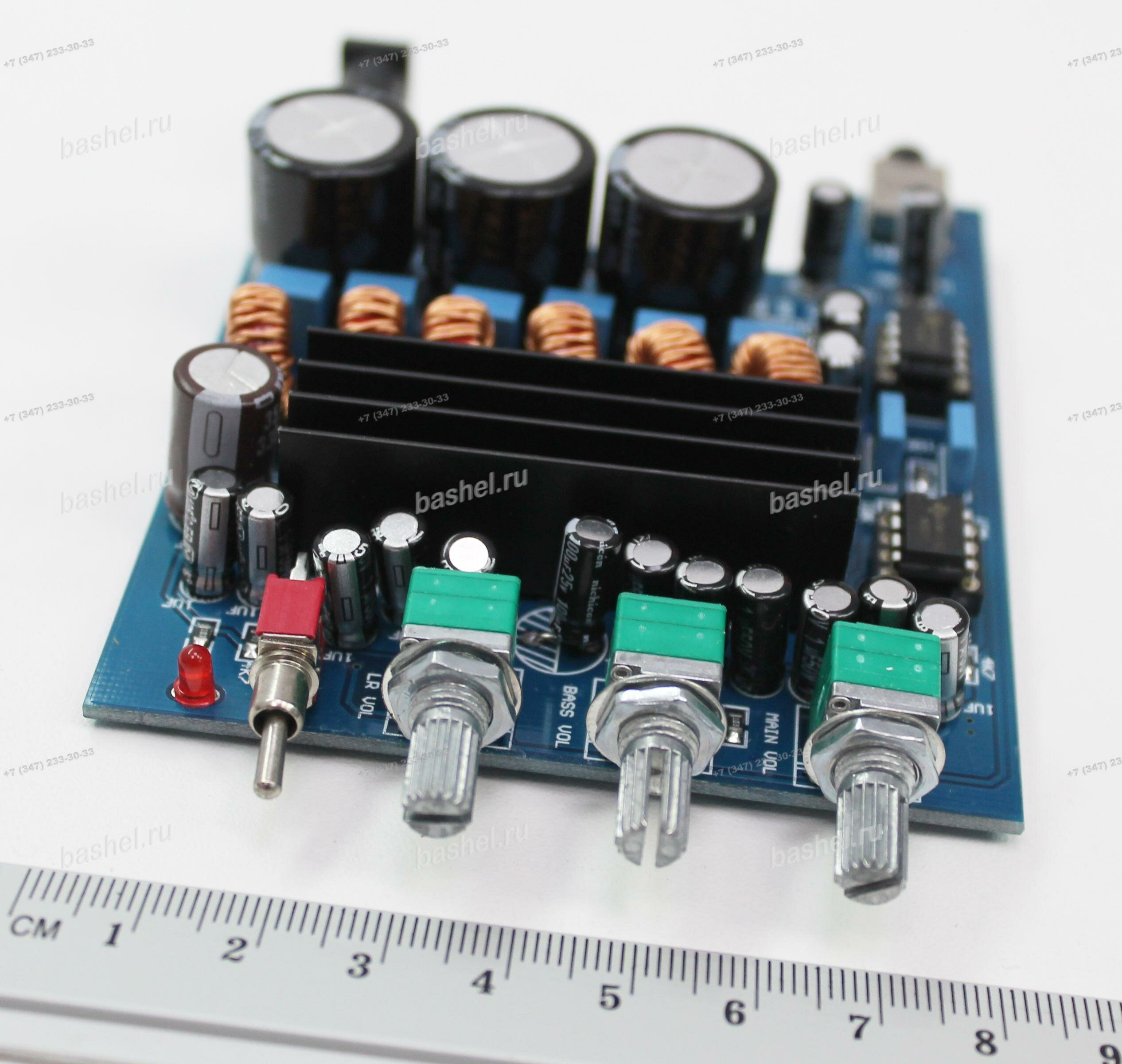 Усилитель 2.1 кан. на TPA3116D2, 2x50Вт + 1x100Вт (Sub) 12-24V 4-8 Ом электротовар