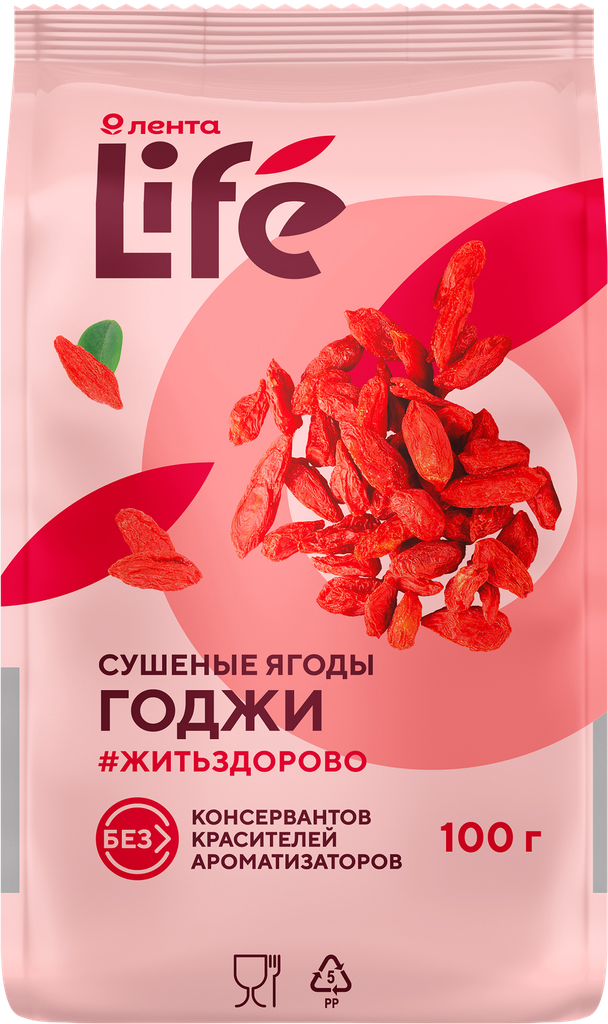 Ягоды годжи лента LIFE сушеные, 100г