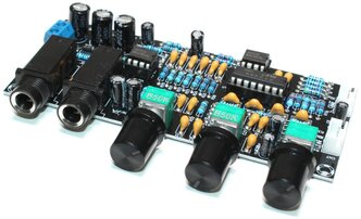 XH-M273, Предварительный усилитель, (Uпит=12-24VDC, Чип: PT2399, NE5532, караоке, ревербератор) электротовар