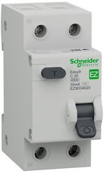 EZ9D34620 EASY 9 Дифференциальный автоматический выключатель 1P+N 20А 30мА C AC Schneider Electric