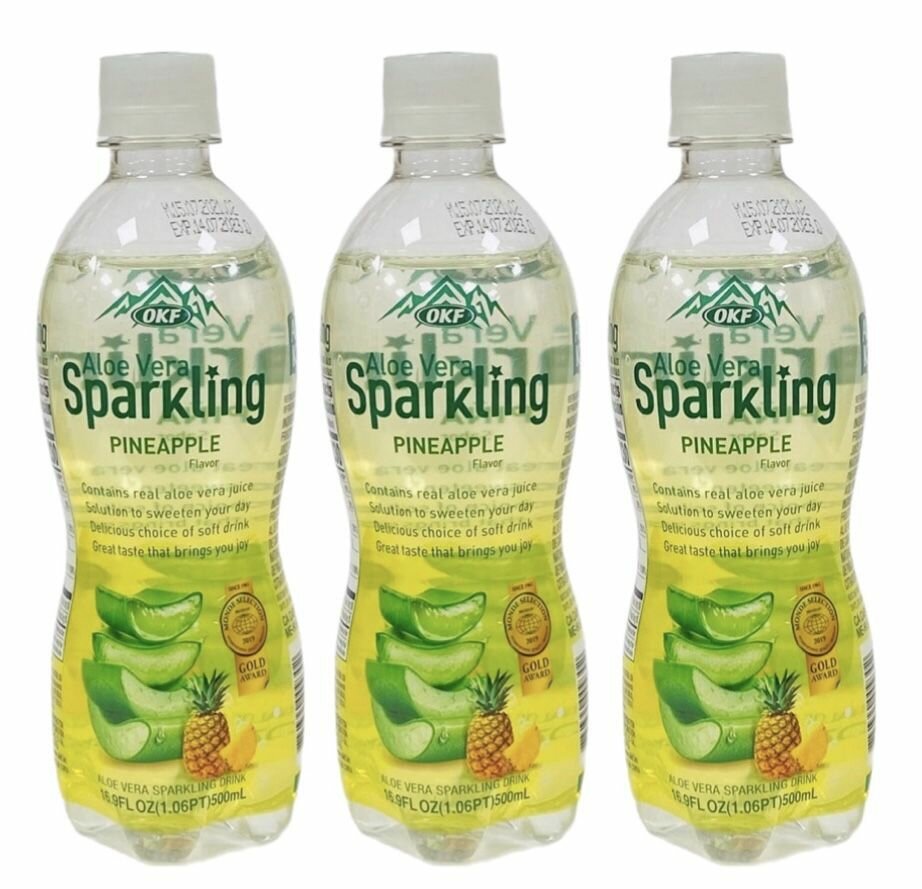 Напиток газированный OKF Aloe Vera Sparkling Pineapple 500 мл х 3 шт