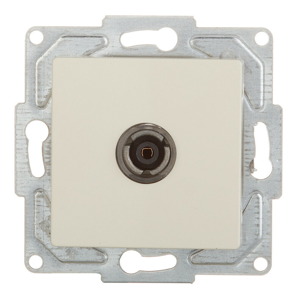 фото Розетка телевизионная GUNSAN Eqona 16401200-159122 оконечная/проходная TV скрытая установка бежевая IP20