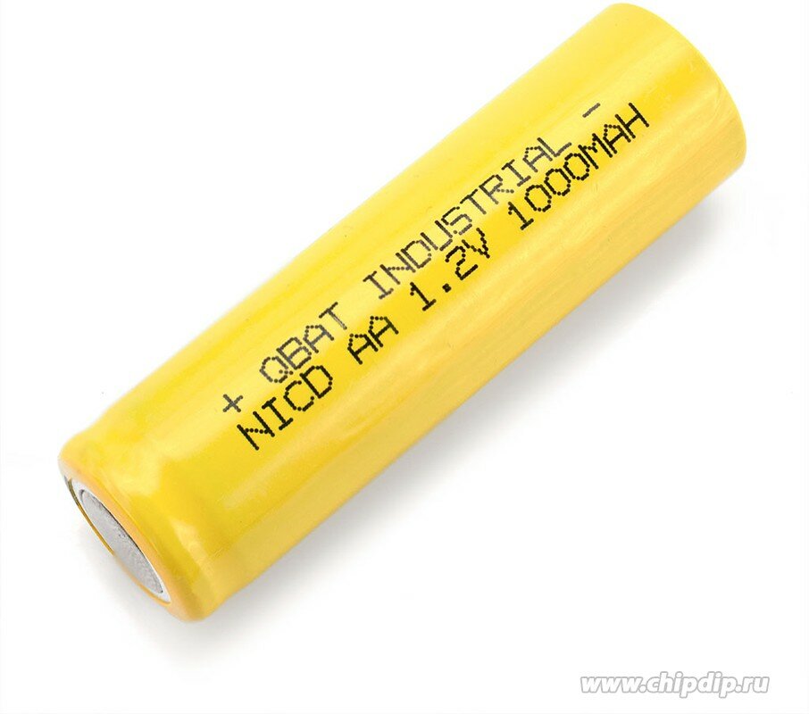 INDUSTRIAL D-AA1000, Аккумулятор промышленный NiCd(АА/HR06), 1000mAh 1.2В, 14,5*49,5mm(1шт.)