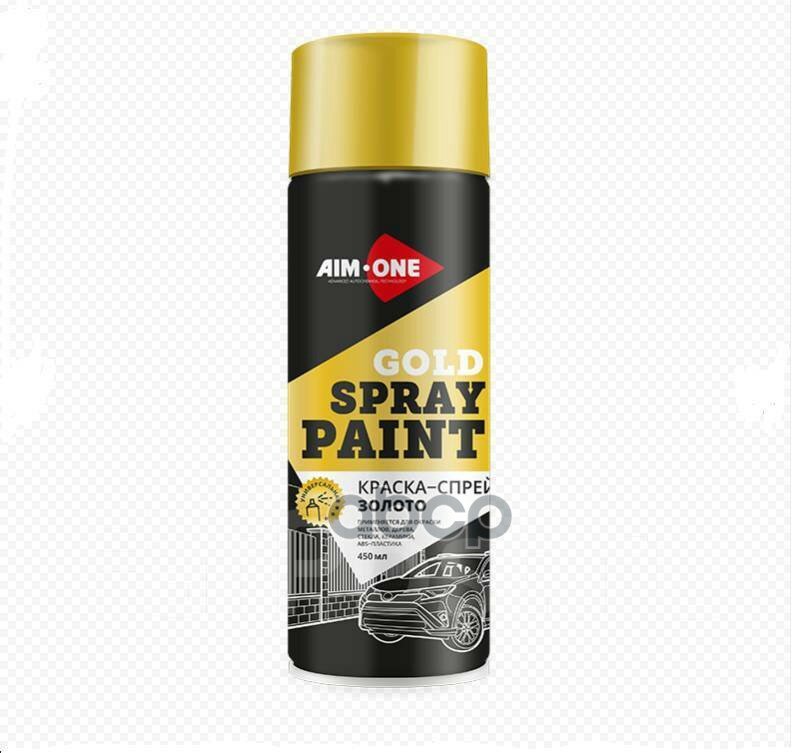 Aim-One Краска-Спрей Золото (450ml) (Аэрозоль) AIM-ONE арт. SPBG450