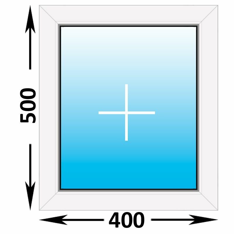 Пластиковое окно MELKE Lite 60 глухое 400x500 с однокамерным энергосберегающим стеклопакетом (ширина Х высота) (400Х500)