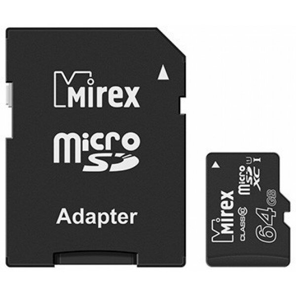 Флэш карта MicroSDHC 64GB Mirex Ultra Android 48Mb/s (UHS-I, class 10)+adapter