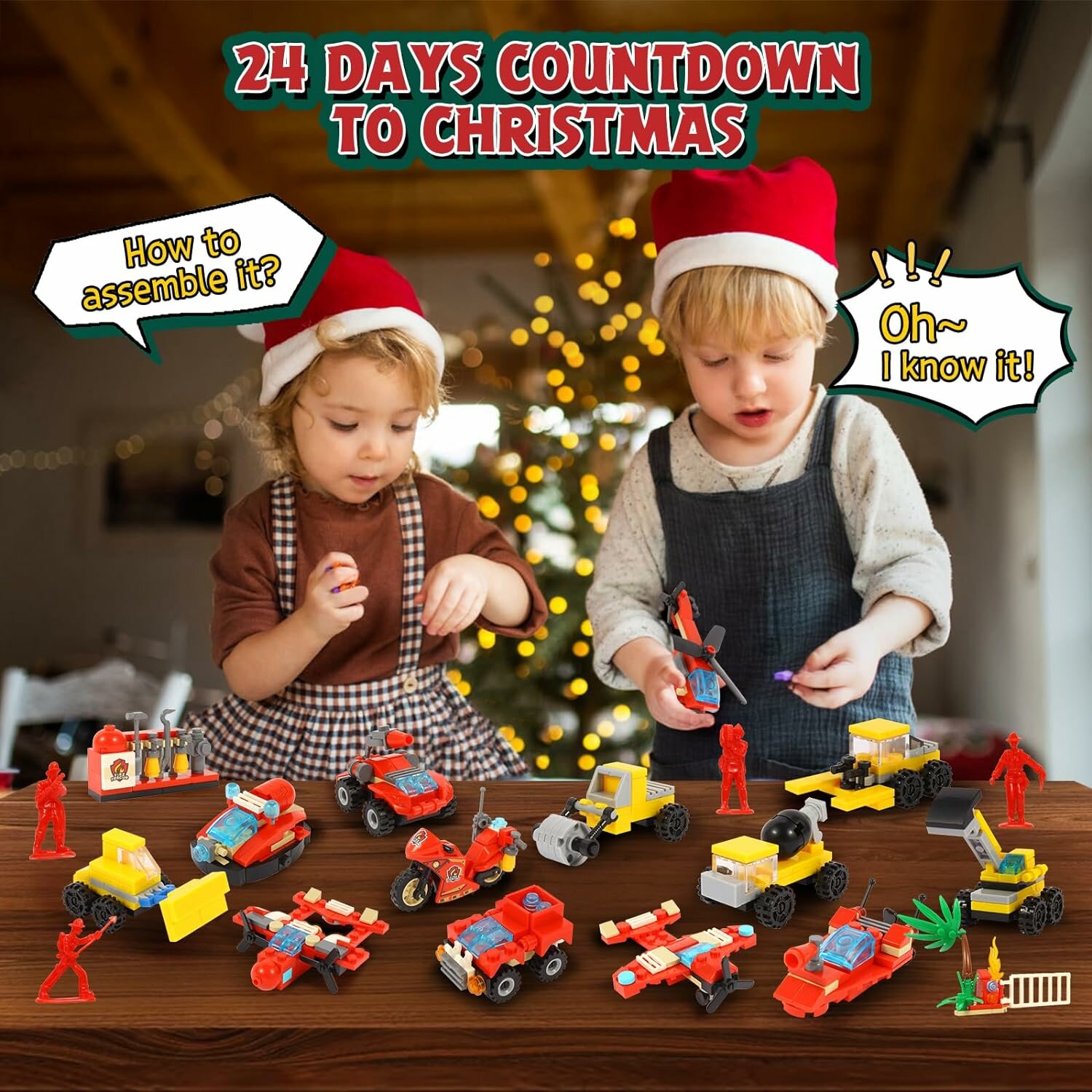 Фигурка Адвент календарь с игрушками машинками для мальчиков, 24 сюрприза