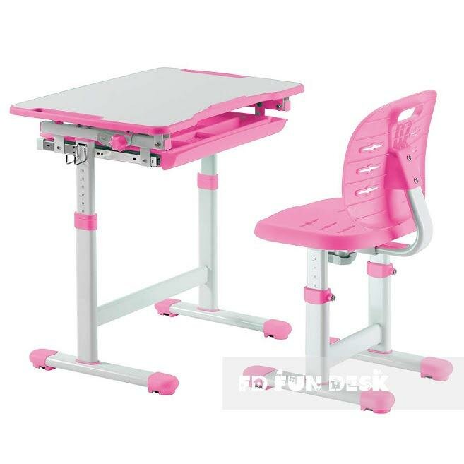 Детская парта растишка и стул FUN DESK Piccolino III Розовый