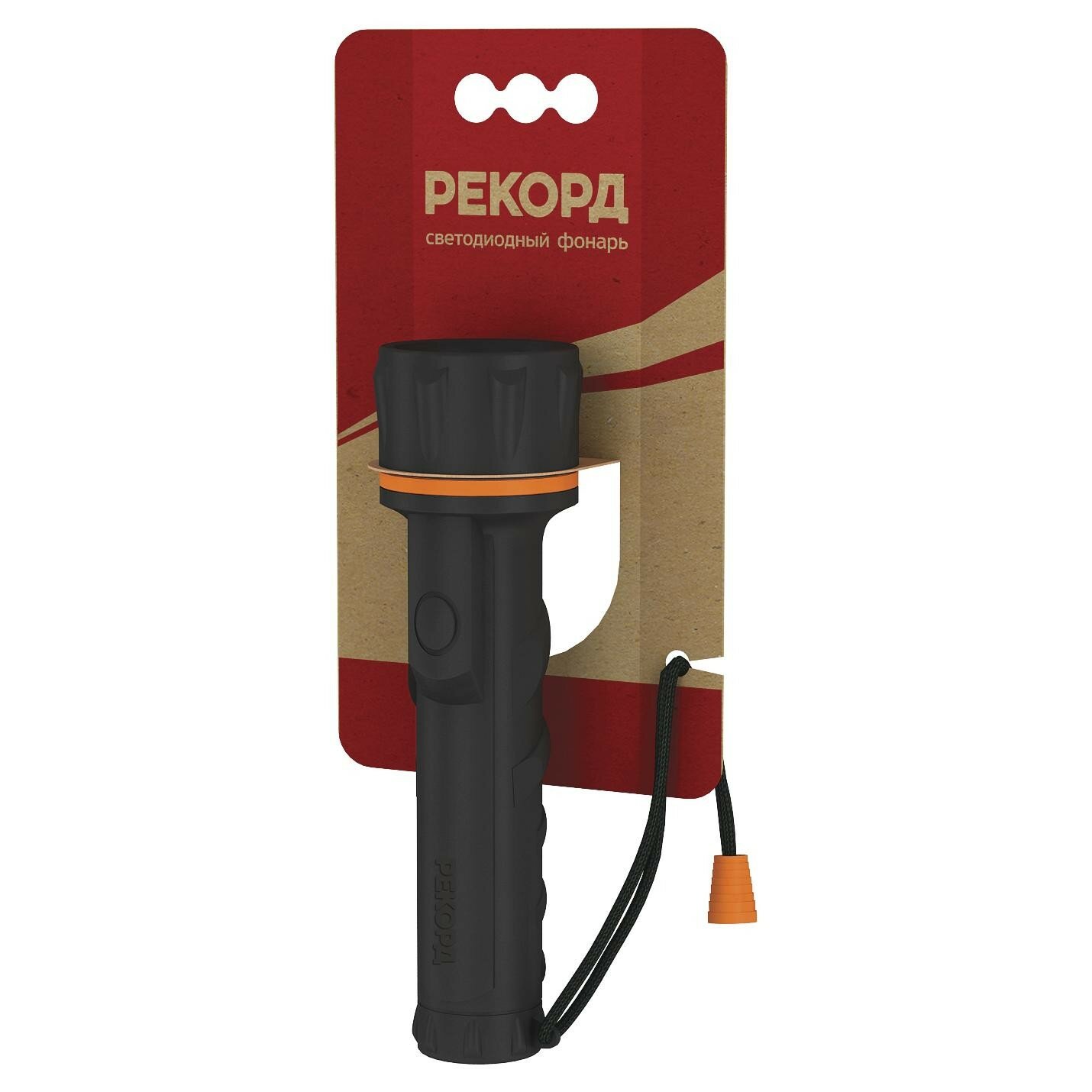 фото Фонарь резиновый рекорд, 3 LED