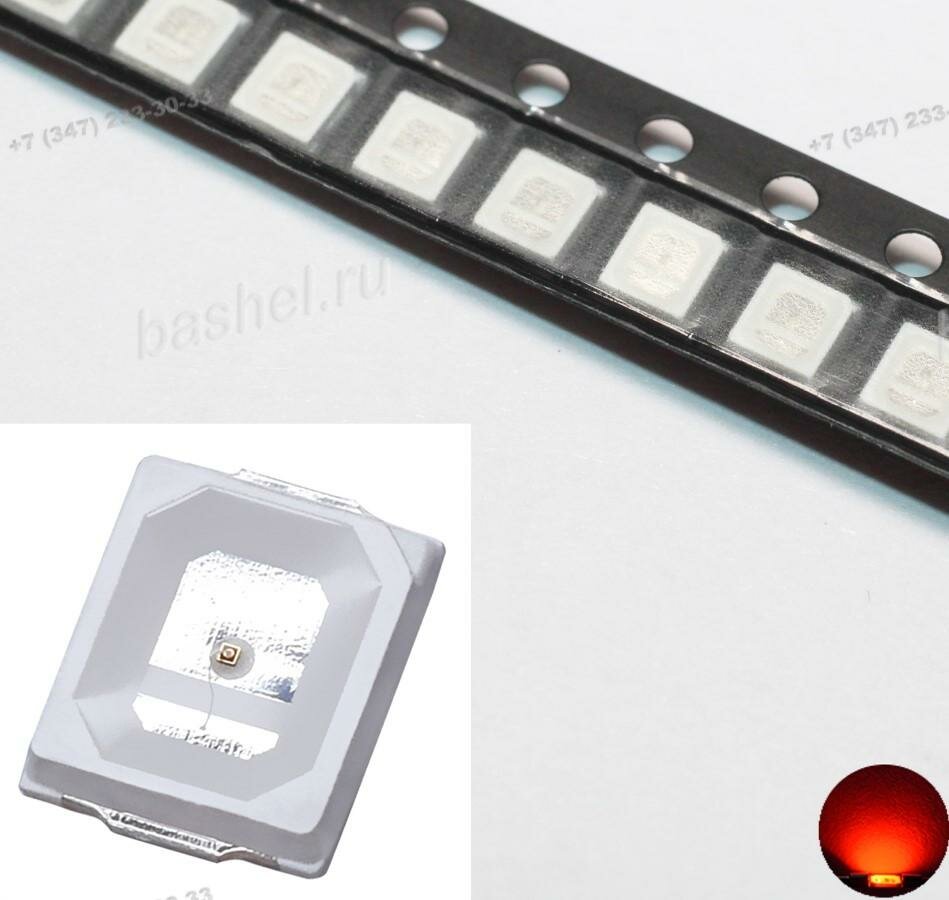 LED chip 2835RC-620nm-8Lm 0.2W, 2.0V, 60mA Red, Светодиод