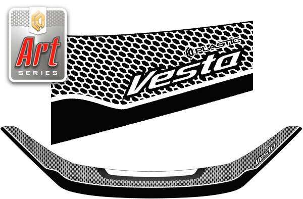 Дефлектор капота для ВАЗ Lada Vesta Vesta Sport седан 2015-н. в. Серия Art серебро