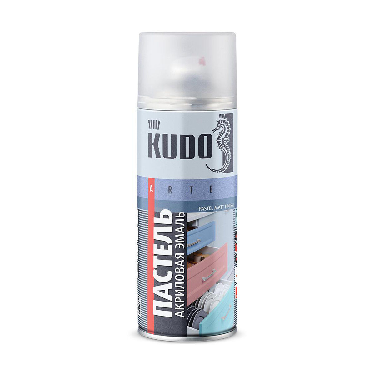 Аэрозольная акриловая краска Kudo KU-A102, пастельная, 520 мл, NCS 0520-B10G, голубая