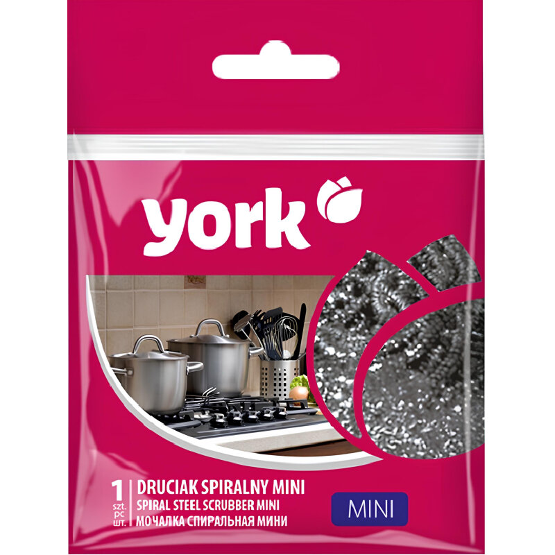 фото Губка для мытья посуды YORK Мини спиральная стальная_1584628, 5 штук